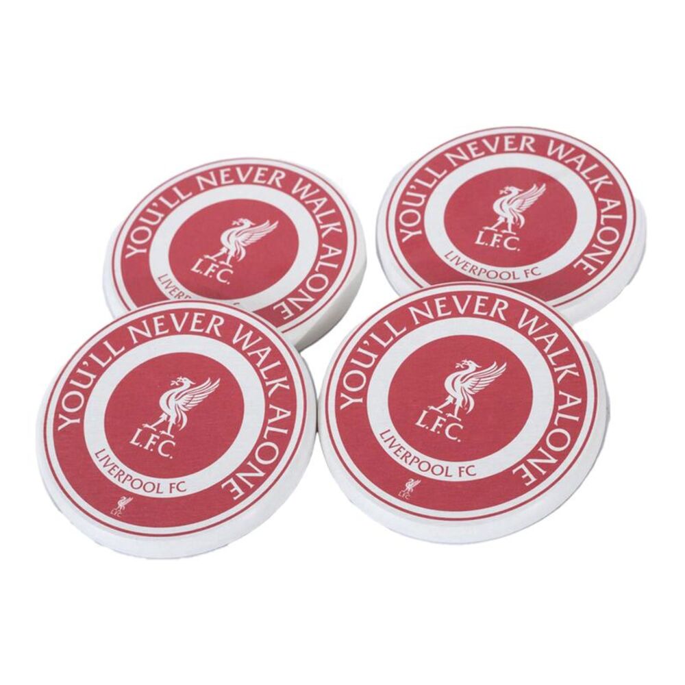Liverpool FC Ceramic Coaster Set (Pack of 4) / Red/White
